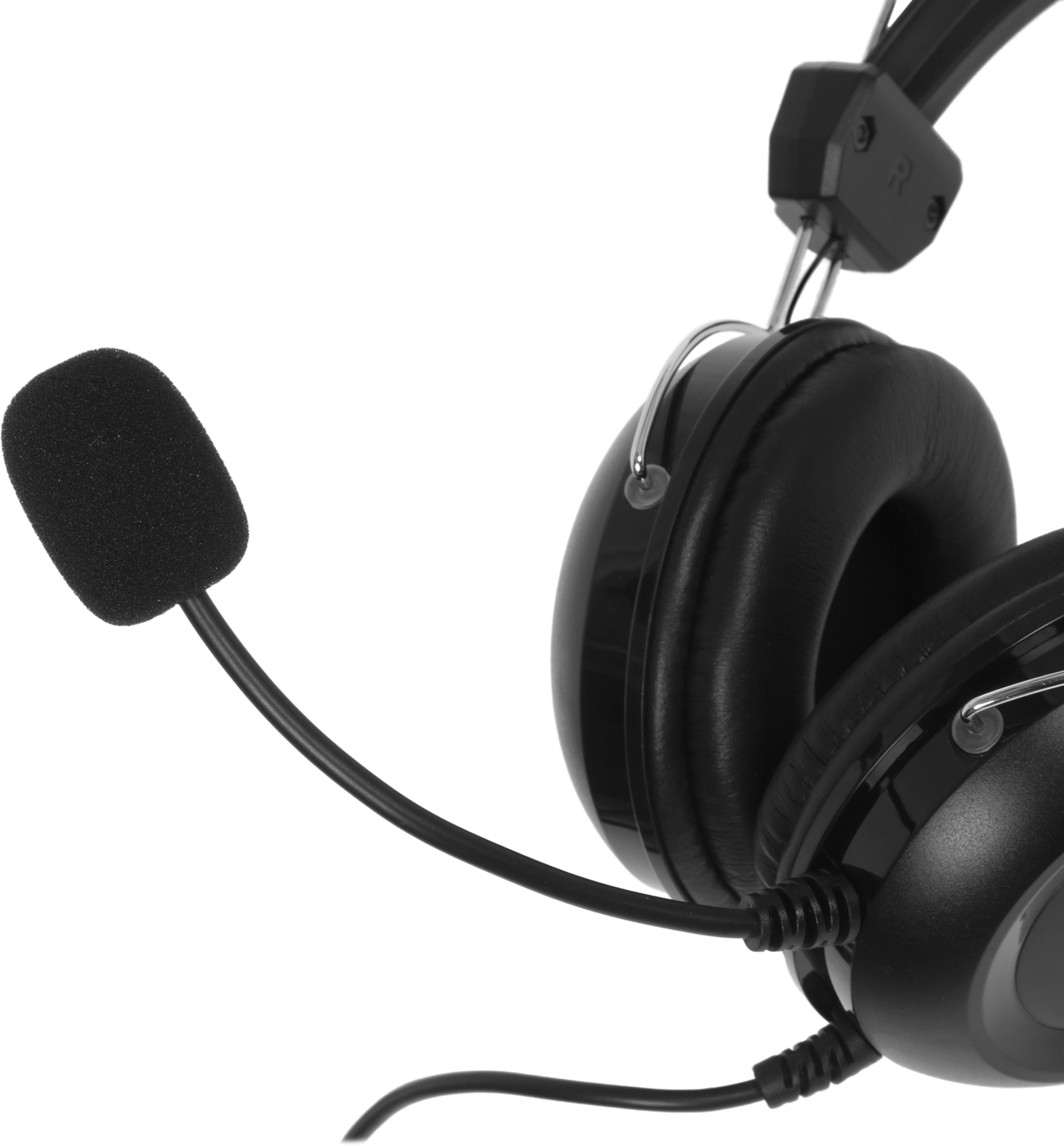 Наушники с микрофоном A4Tech HU-35 черный 2м накладные USB оголовье — миниатюра 6