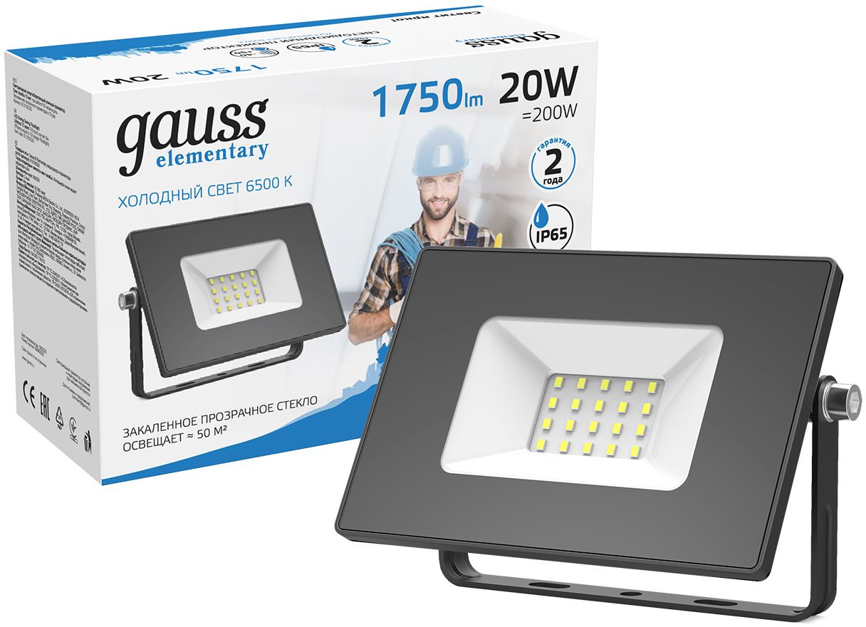Прожектор уличный Gauss Elementary 613100320 светодиодный 20Втчерный — миниатюра 4