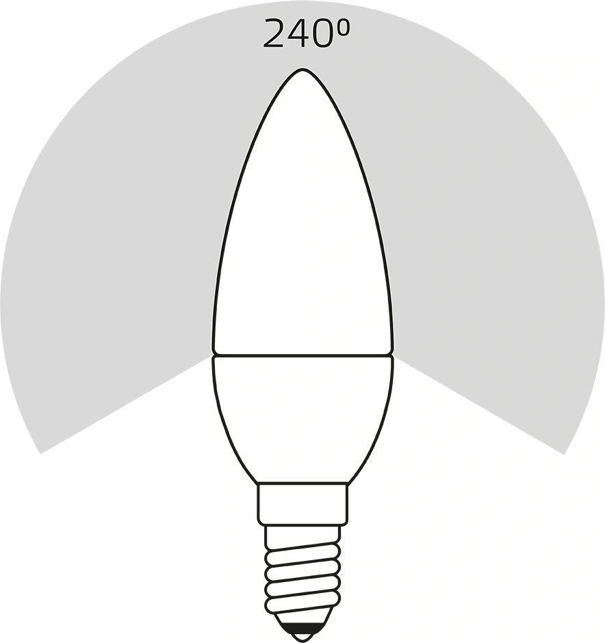 Лампа светодиодная Gauss Elementary 8Вт цок.:E14 свеча 220B св.свеч.бел.теп. С37 (упак.:10шт) (33118) — миниатюра 5