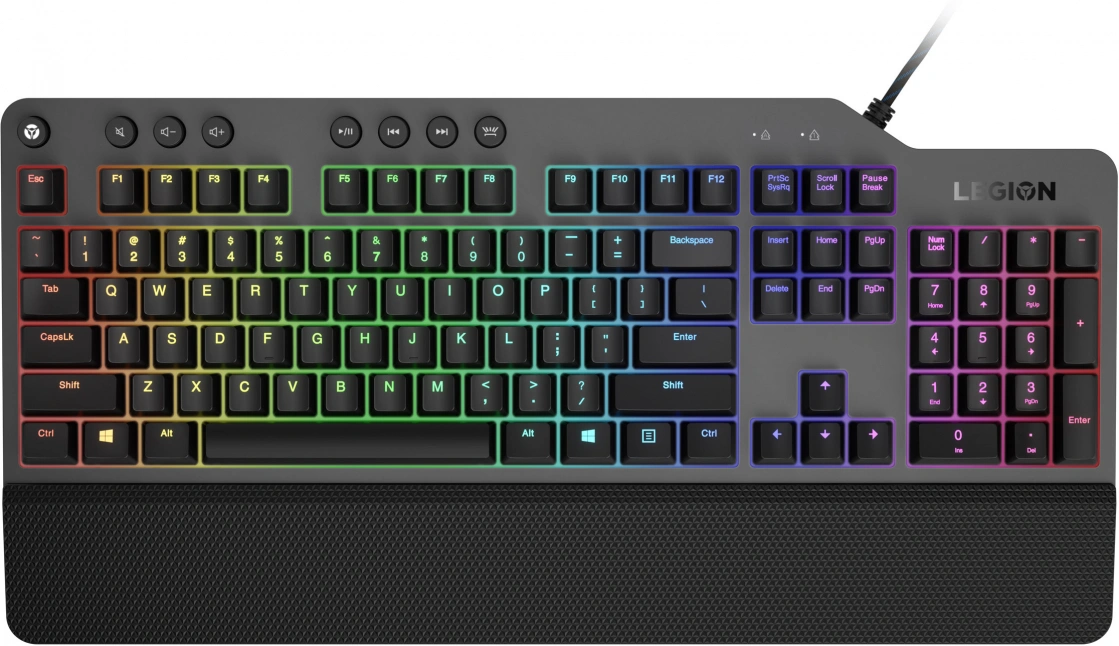 Клавиатура Lenovo K500 RGB механическая черный USB Multimedia for gamer LED (подставка для запястий) (GY40T26479) кабель 1.8м — миниатюра 6