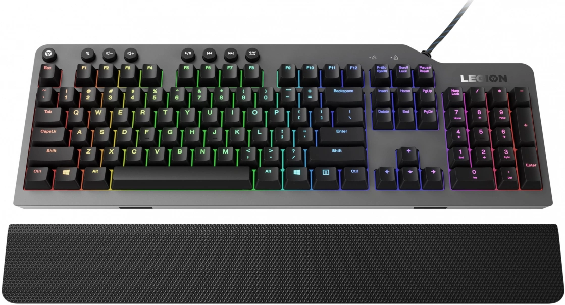 Клавиатура Lenovo K500 RGB механическая черный USB Multimedia for gamer LED (подставка для запястий) (GY40T26479) кабель 1.8м — миниатюра 2