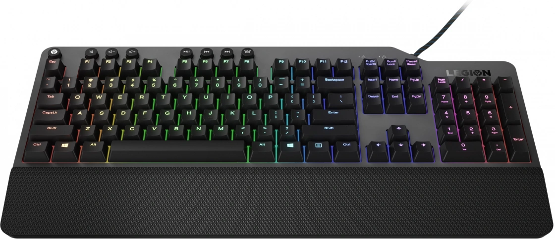 Клавиатура Lenovo K500 RGB механическая черный USB Multimedia for gamer LED (подставка для запястий) (GY40T26479) кабель 1.8м — миниатюра 4