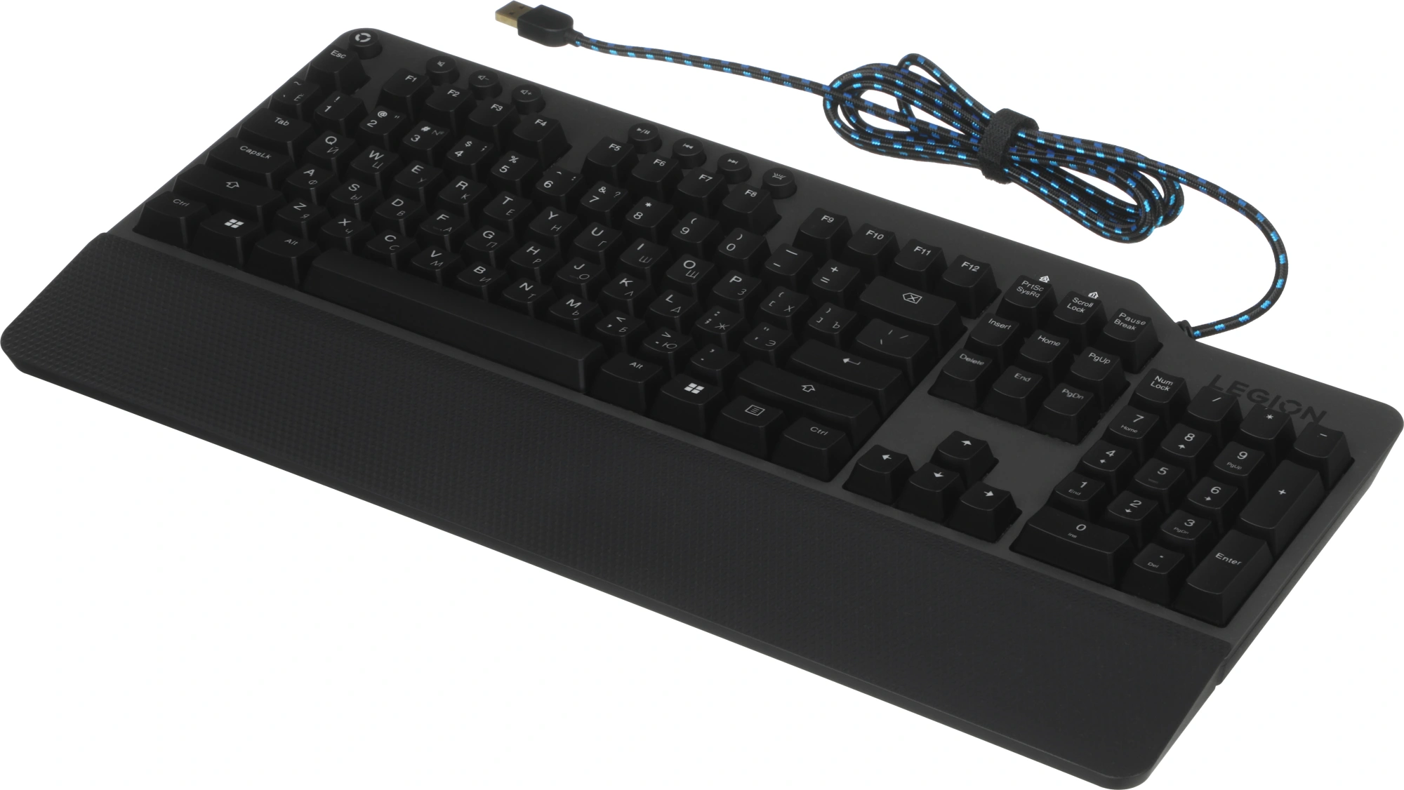 Клавиатура Lenovo K500 RGB механическая черный USB Multimedia for gamer LED (подставка для запястий) (GY40T26479) кабель 1.8м — миниатюра 10