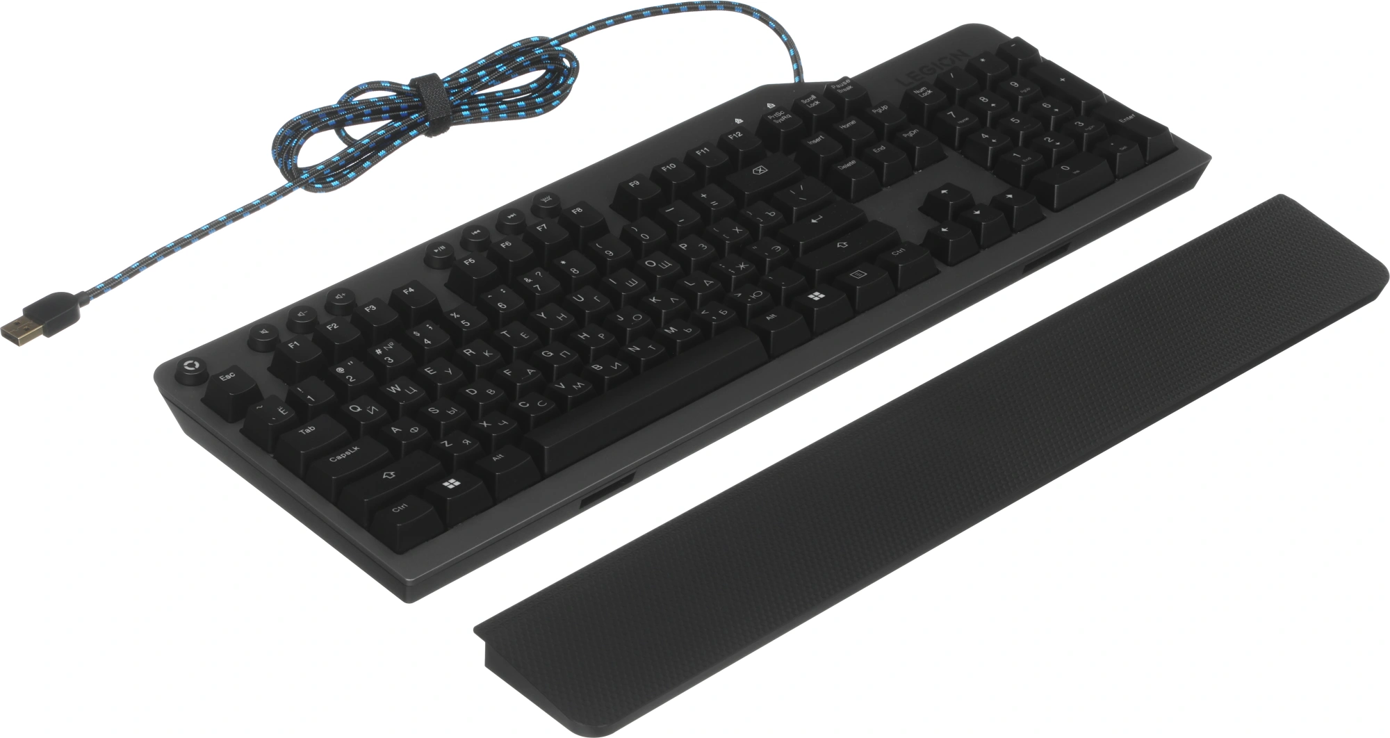 Клавиатура Lenovo K500 RGB механическая черный USB Multimedia for gamer LED (подставка для запястий) (GY40T26479) кабель 1.8м — миниатюра 21