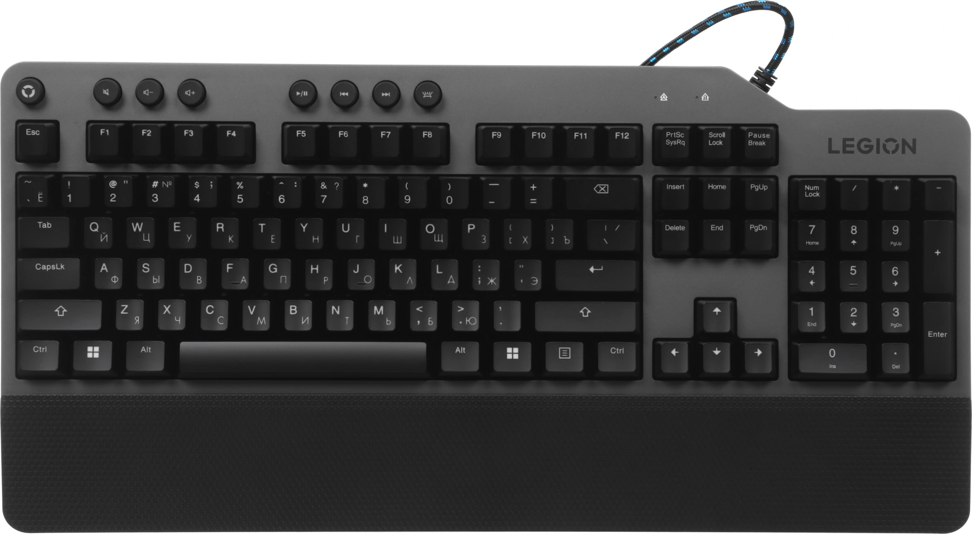 Клавиатура Lenovo K500 RGB механическая черный USB Multimedia for gamer LED (подставка для запястий) (GY40T26479) кабель 1.8м — миниатюра 18