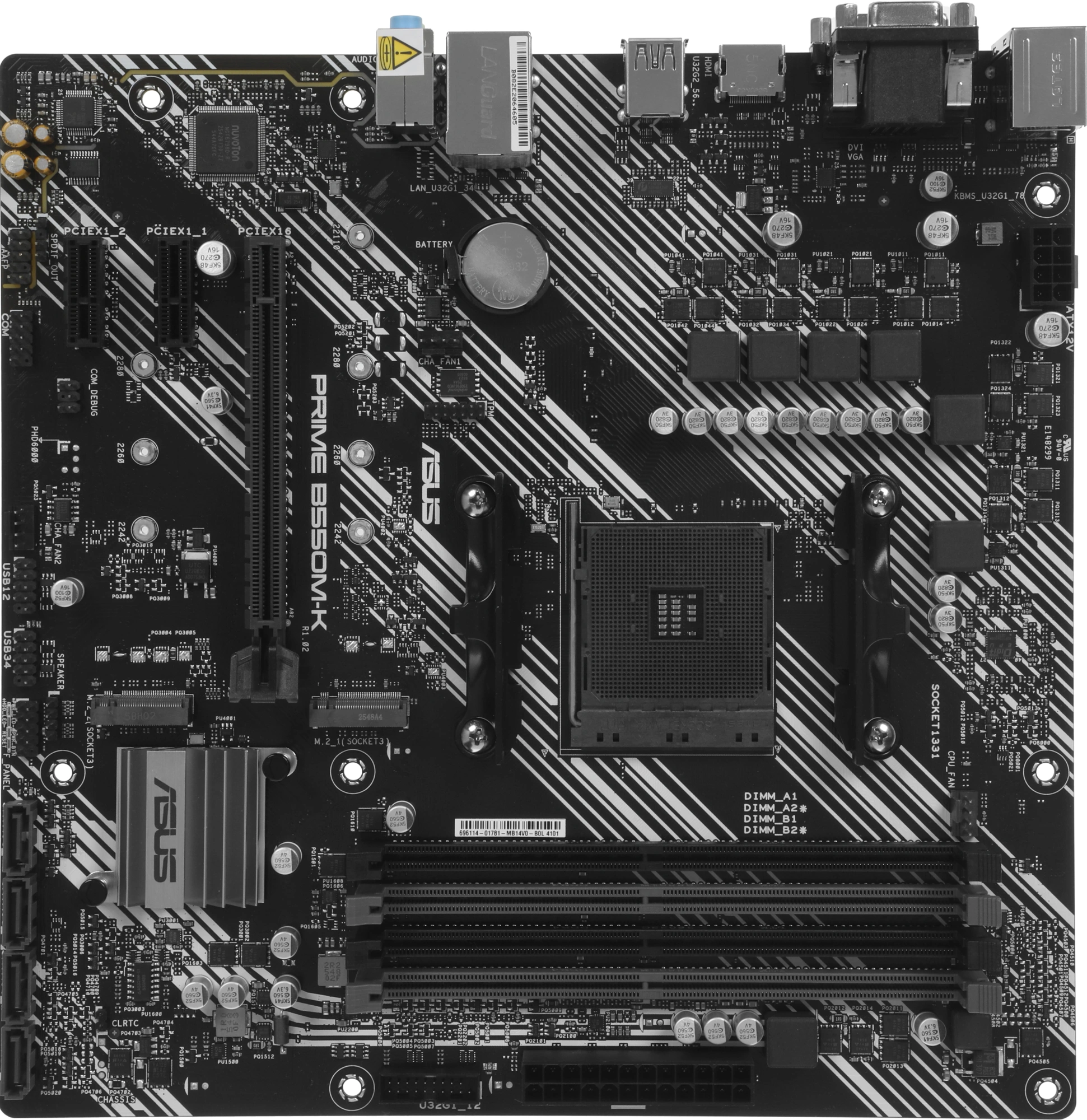 Материнская плата Asus PRIME B550M-K Soc-AM4 AMD B550 4xDDR4 mATX AC`97 8ch(7.1) GbLAN RAID+VGA+DVI+HDMI — миниатюра 6