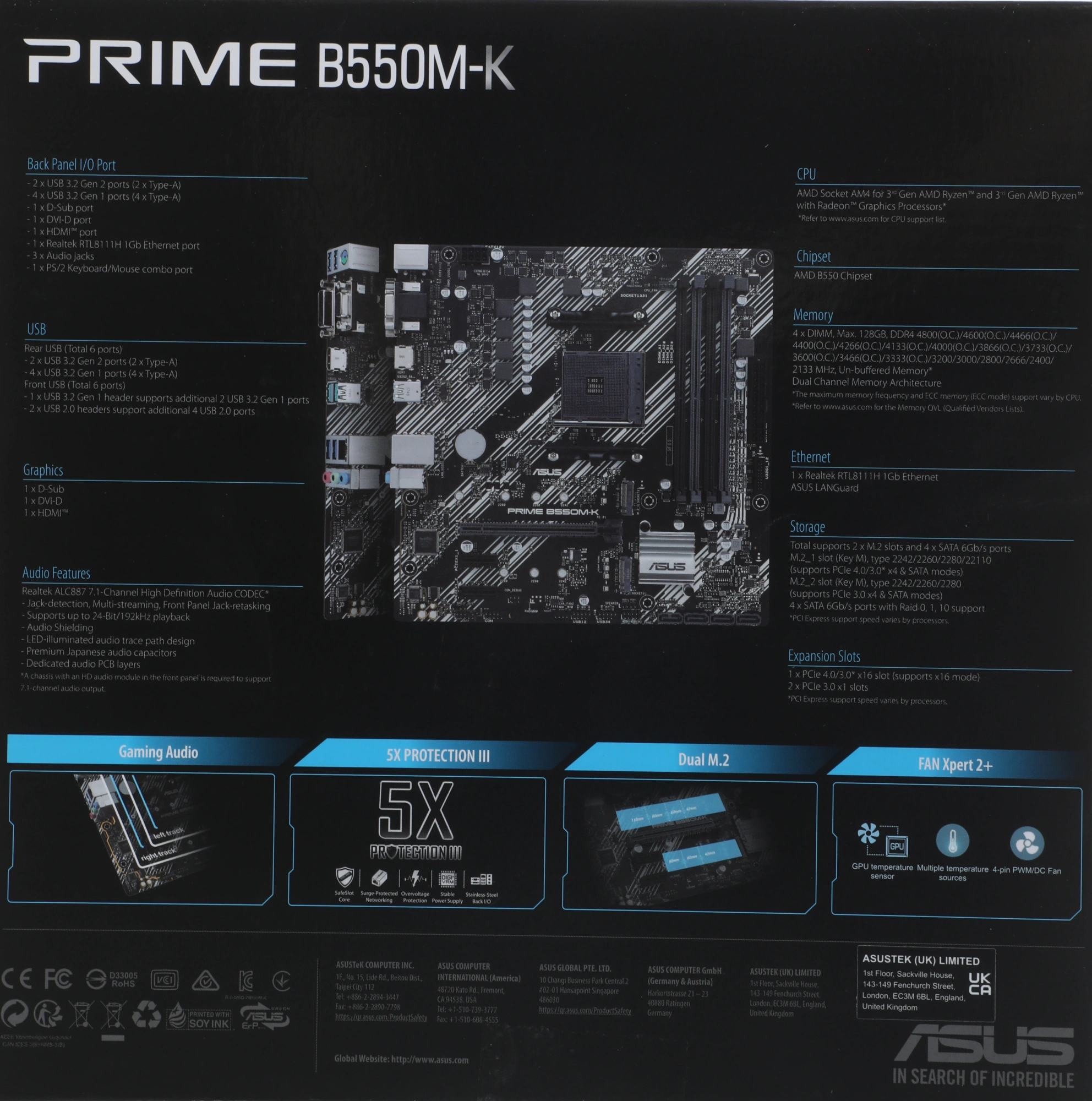 Материнская плата Asus PRIME B550M-K Soc-AM4 AMD B550 4xDDR4 mATX AC`97 8ch(7.1) GbLAN RAID+VGA+DVI+HDMI — миниатюра 2