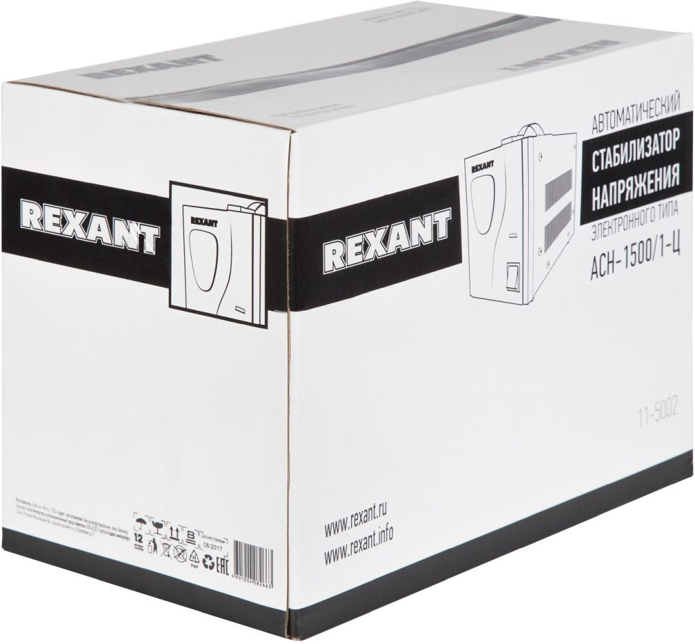 Стабилизатор напряжения Rexant AСН-1 500/1-Ц 1.455кВА однофазный серый (11-5002) — миниатюра 4