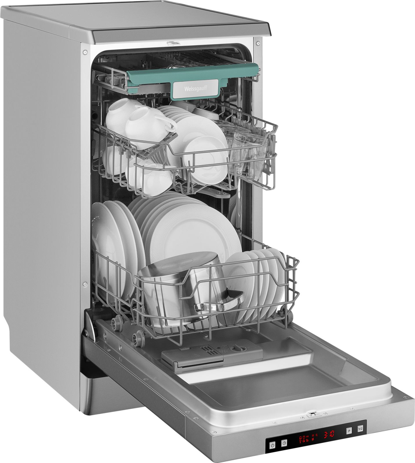 Посудомоечная машина Weissgauff DW 4015 серебристый (узкая) — миниатюра 5