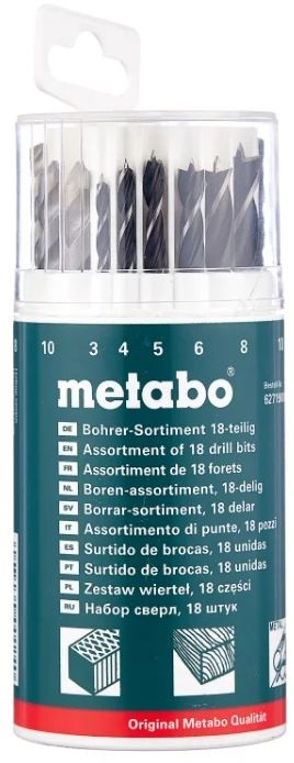 Набор сверл Metabo 627190000 по мет/камн/дер (18пред.) для шуруповертов/дрелей — миниатюра 3