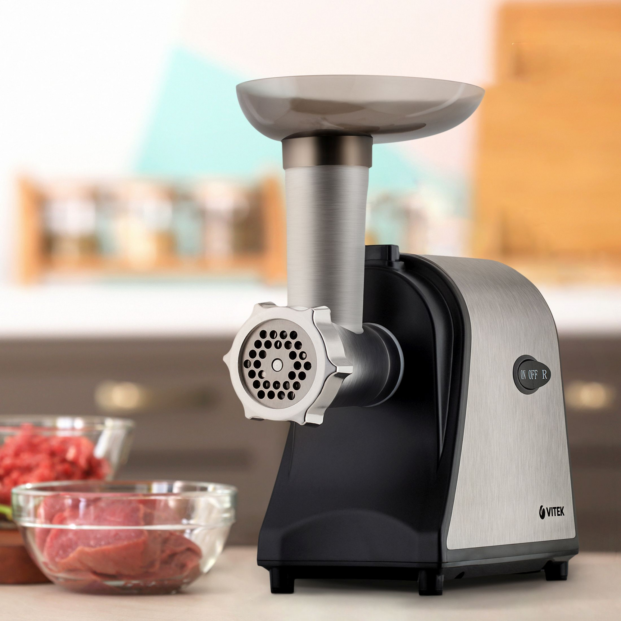 Мясорубка Vitek VT-3636 1700Вт стальной — миниатюра 2