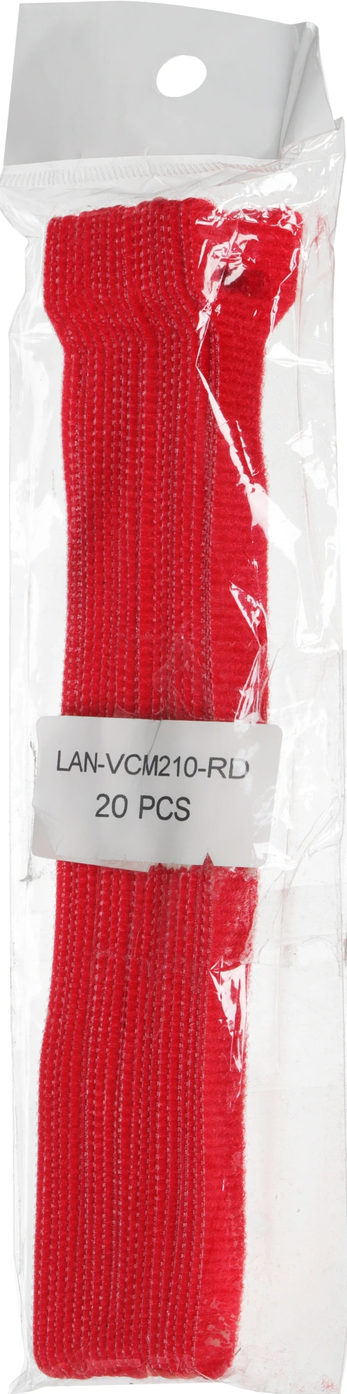 Хомут-липучка Lanmaster LAN-VCM210-RD 210x16мм (упак:20шт) нейлон/полиэтилен внутри помещений красный — миниатюра 2