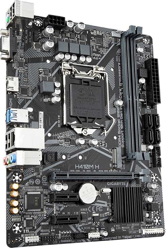 Материнская плата Gigabyte H410M H Soc-1200 Intel H410 2xDDR4 mATX AC`97 8ch(7.1) GbLAN+VGA+HDMI — миниатюра 2