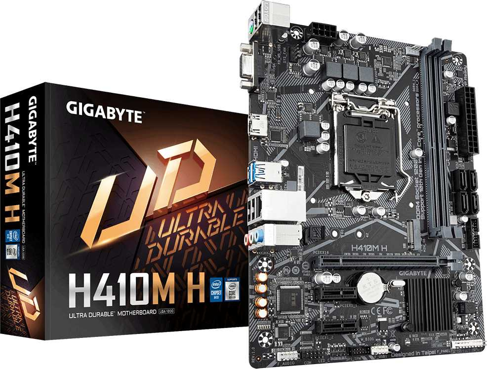 Материнская плата Gigabyte H410M H Soc-1200 Intel H410 2xDDR4 mATX AC`97 8ch(7.1) GbLAN+VGA+HDMI — миниатюра 3