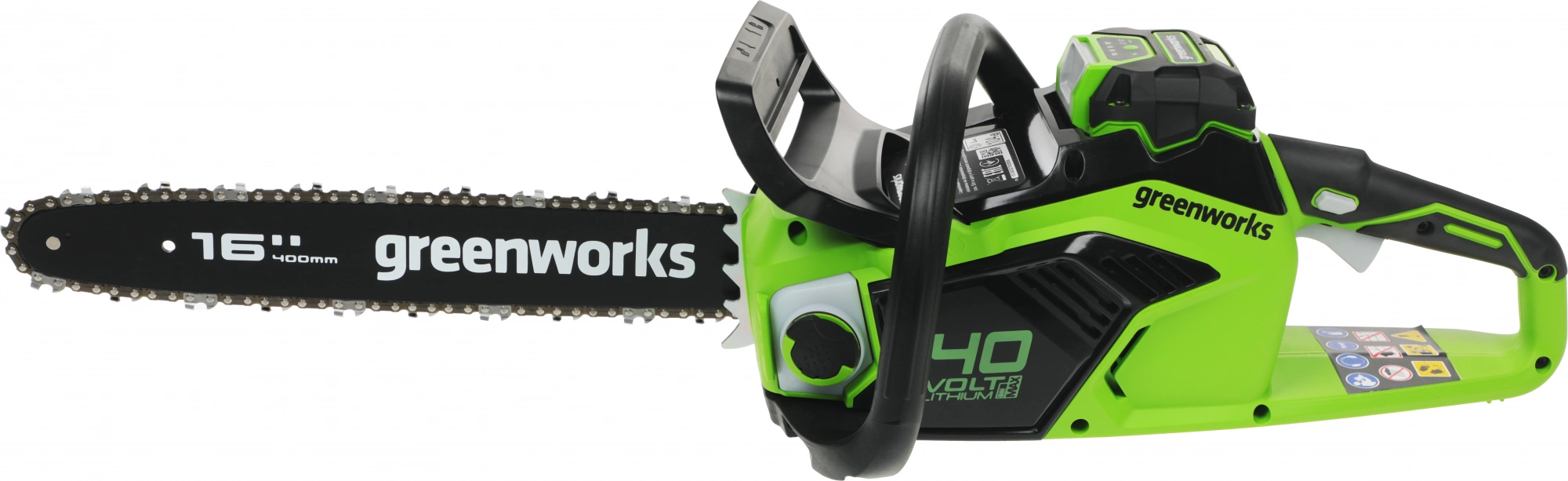 Цепная пила Greenworks GD40CS18 аккум. дл.шины:16" (40cm) 1аккум. 2Ач ЗУ (2005807UA) — миниатюра 2