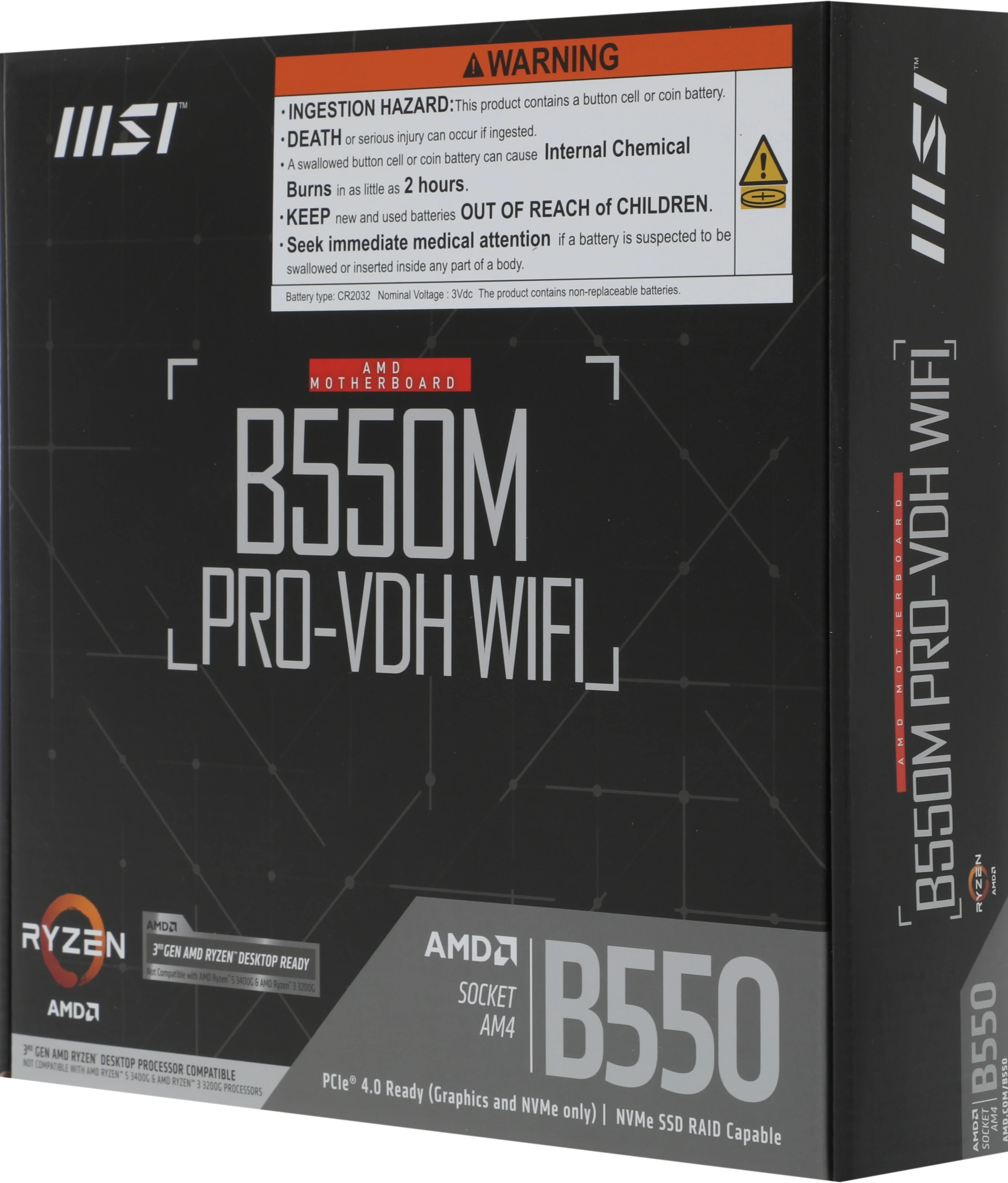 Материнская плата MSI B550M PRO-VDH WIFI Soc-AM4 AMD B550 4xDDR4 mATX AC`97 8ch(7.1) GbLAN RAID+HDMI+DP — миниатюра 9