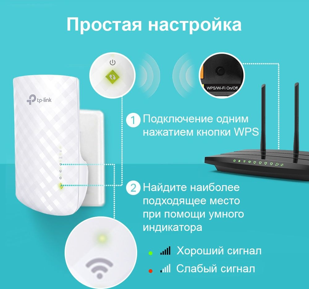 Повторитель беспроводного сигнала TP-Link RE220 AC750 10/100BASE-TX белый — миниатюра 6