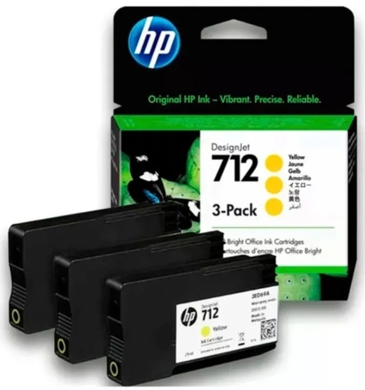 Картридж струйный HP 712 3ED79A желтый тройная упак. (29мл) для HP DJ Т230/630 — миниатюра 8