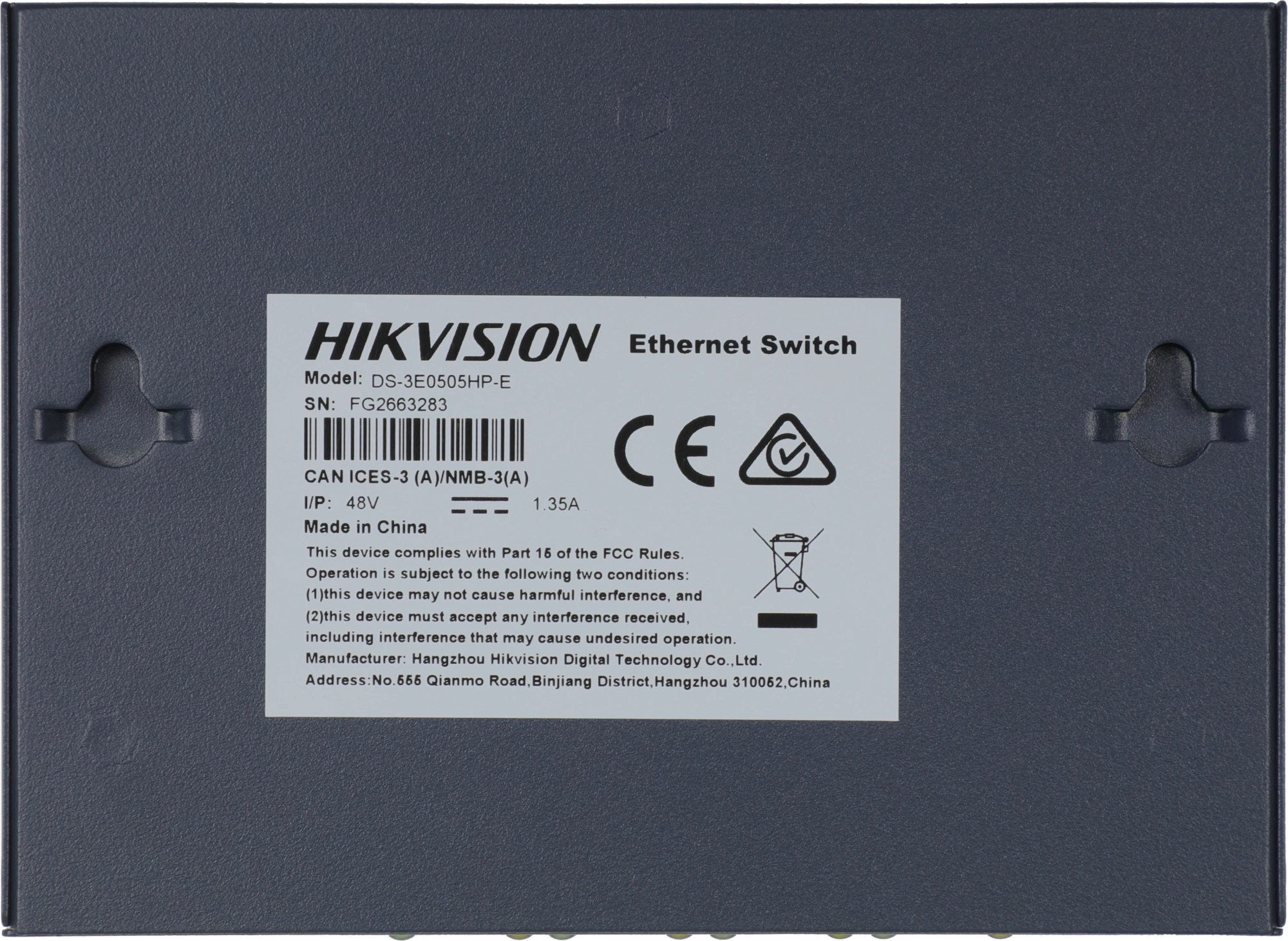 Коммутатор Hikvision DS-3E0505HP-E 5x1Гбит/с 3PoE+ 1PoE++ 60W неуправляемый — миниатюра 4