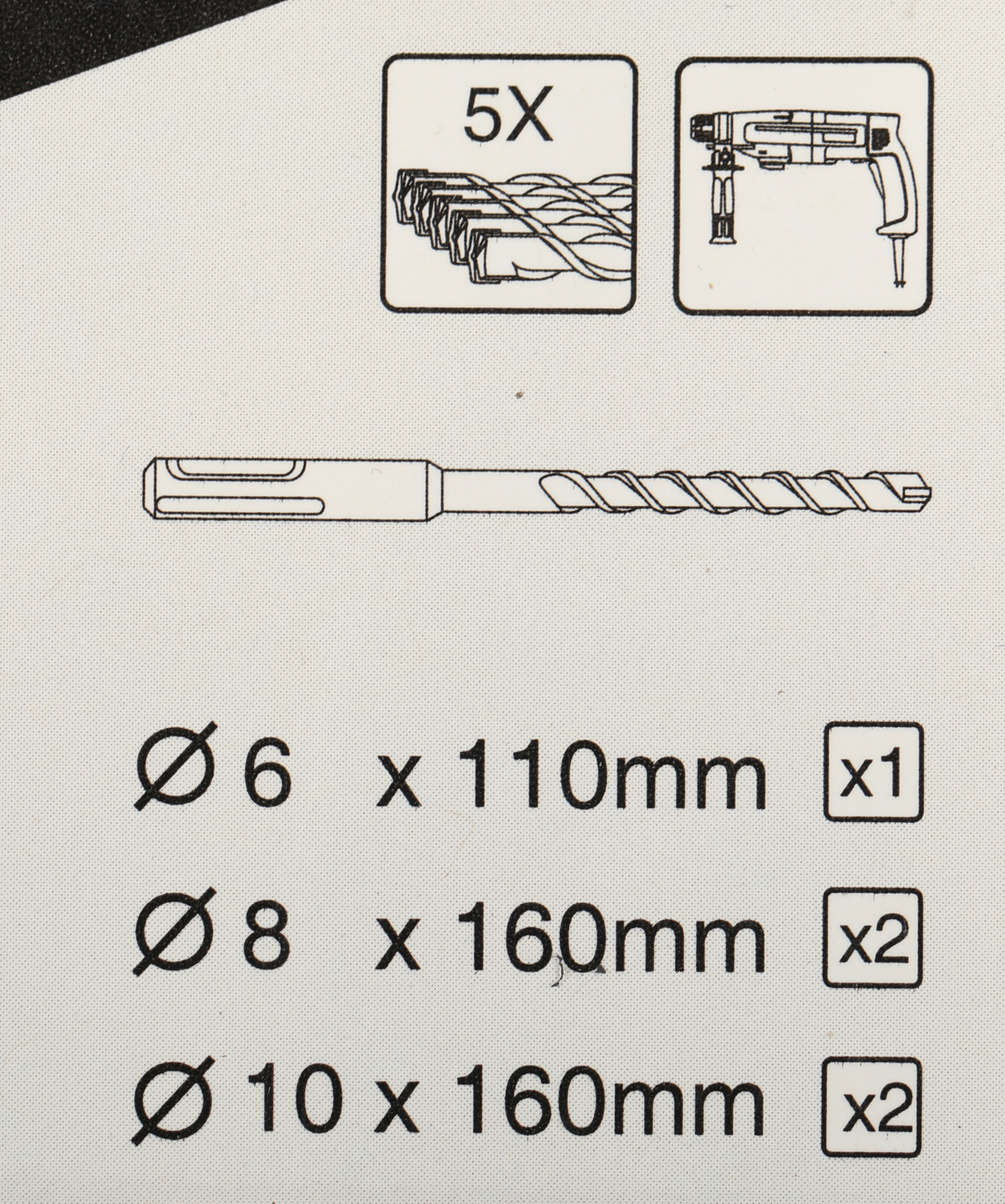 Набор буров Makita B-54704 по бет/камн (5пред.) для перфораторов — миниатюра 4