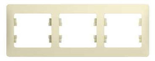 Рамка Schneider Electric Glossa GSL000203 накладная 3x горизонтальный монтаж пластик бежевый
