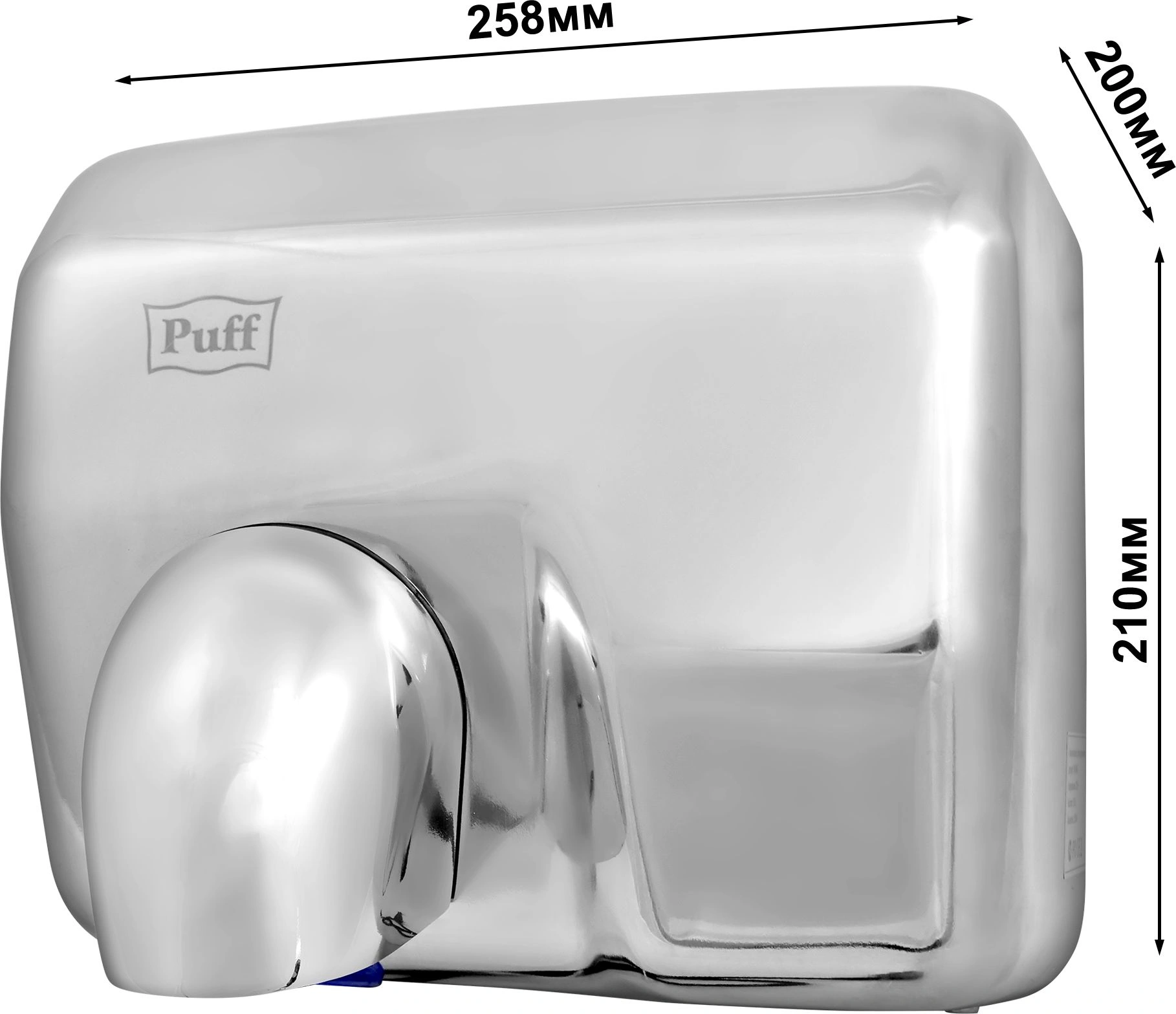 Сушилка для рук Puff 8843 2300Вт хром — миниатюра 6