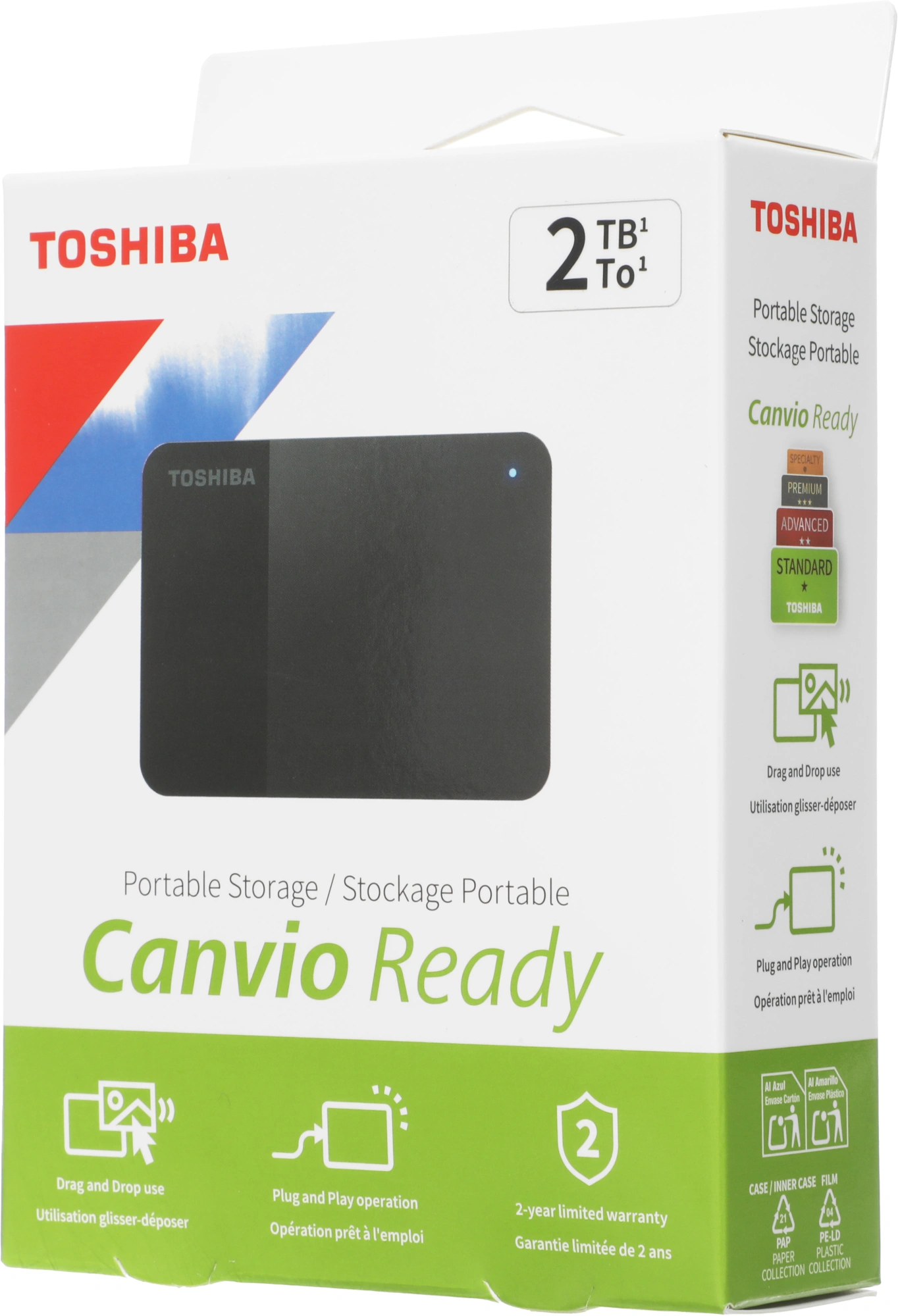 Жесткий диск Toshiba USB3.2 Gen1 2TB HDTP320EK3AA Canvio Ready 2.5" черный — миниатюра 10