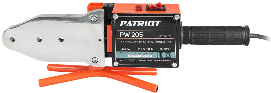 Сварочный аппарат для пластиковых труб Patriot PW 205 2кВт Тмакс.:300 парн.насад. 6насад. (кейс в компл.) (170302010) — миниатюра 3