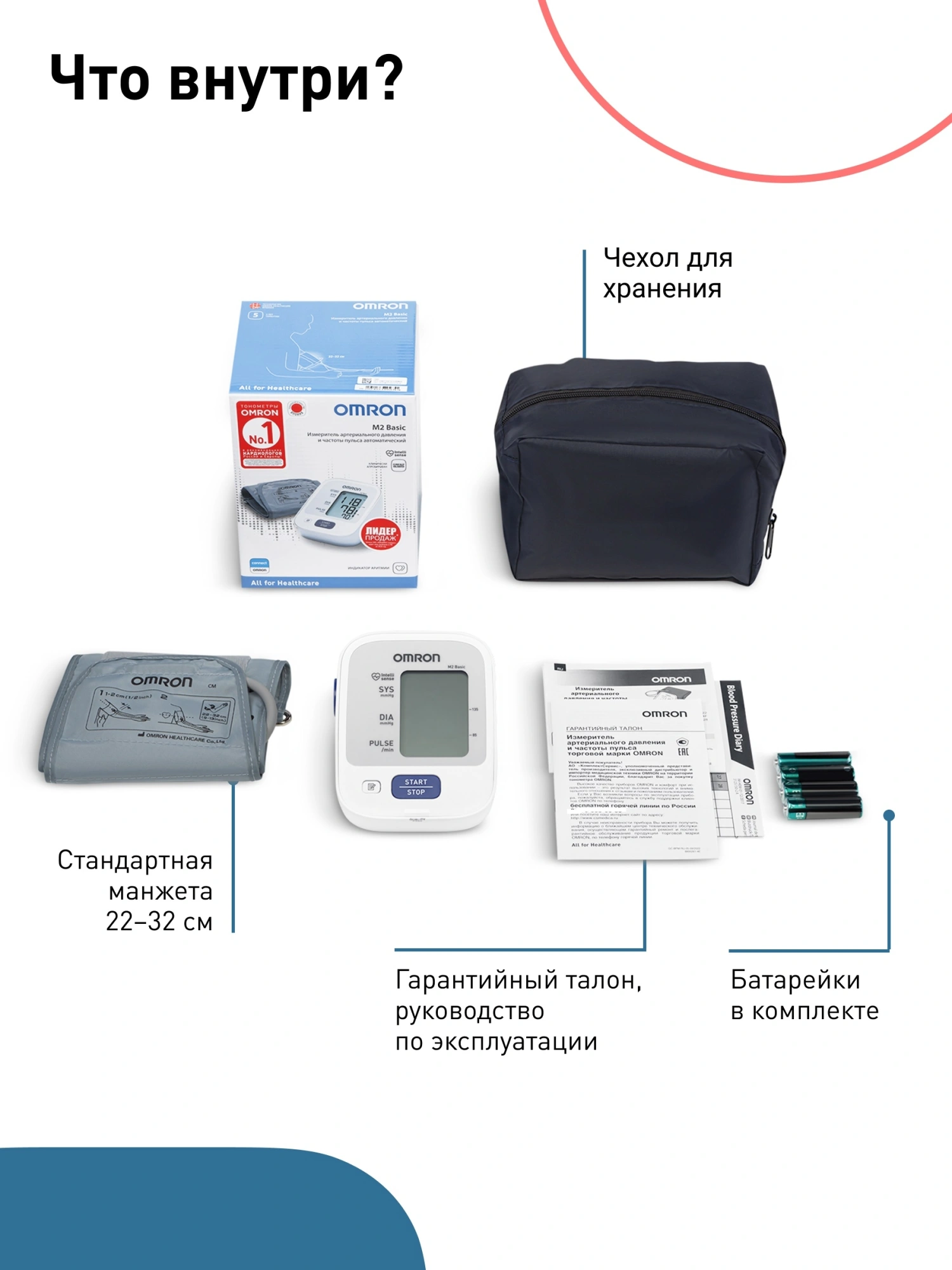 Тонометр автоматический Omron M2 Basic (HEM-7121-RU) — миниатюра 16