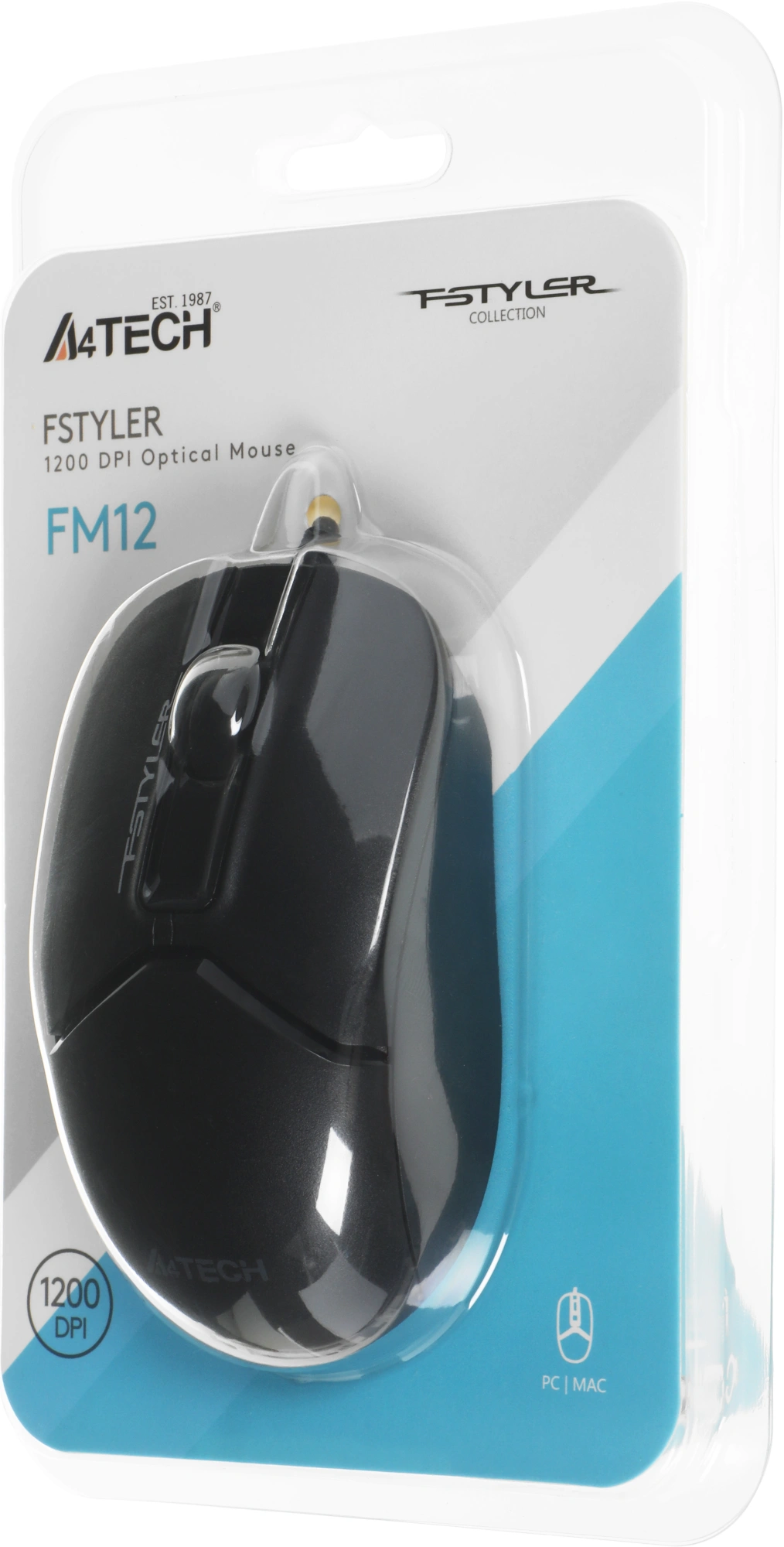 Мышь A4Tech Fstyler FM12 черный оптическая 1200dpi USB 3but (FM12 BLACK) — миниатюра 10