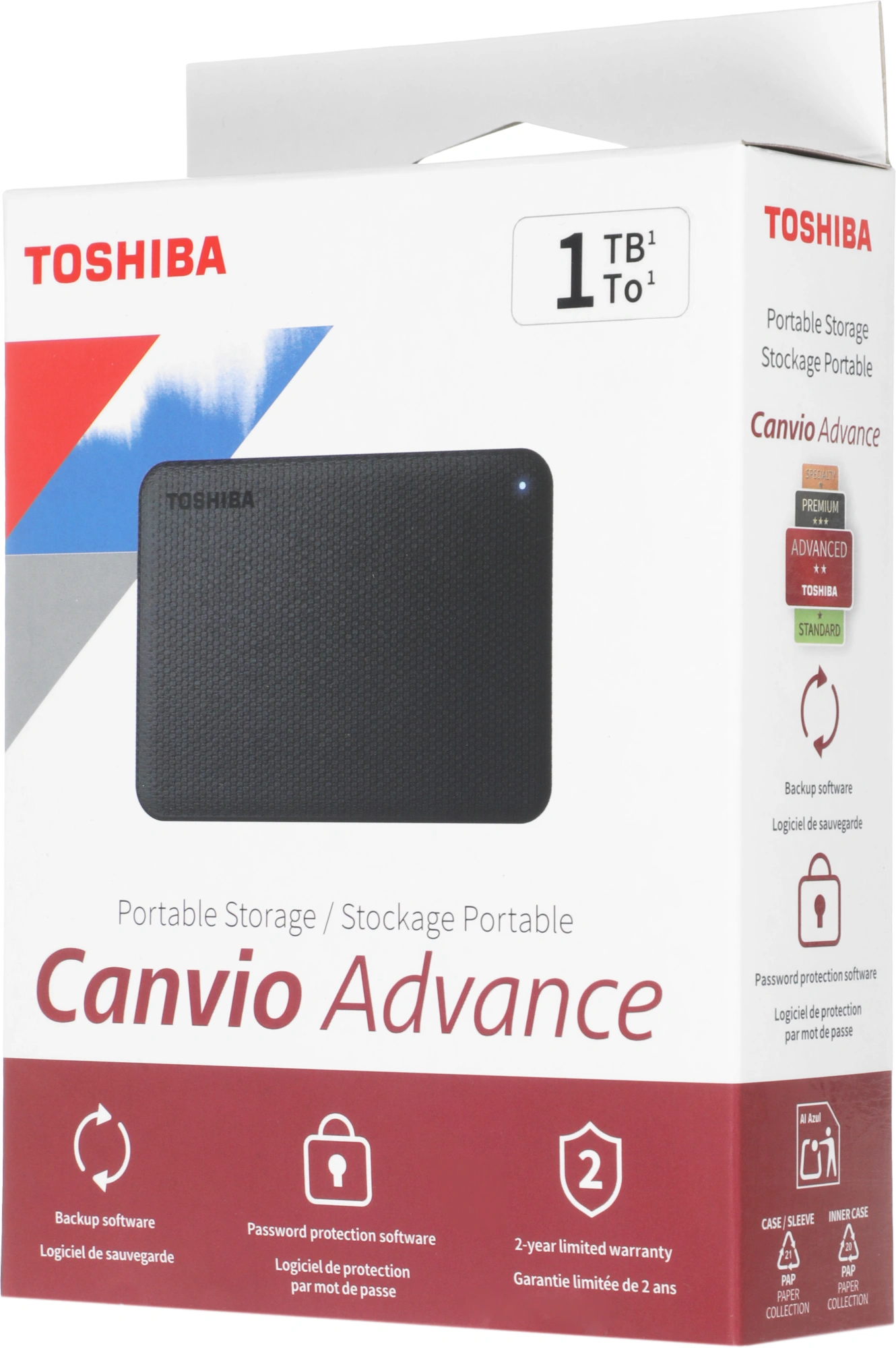Жесткий диск Toshiba USB3.0 1TB HDTCA10EK3AA Canvio Advance 2.5" черный — фото 1