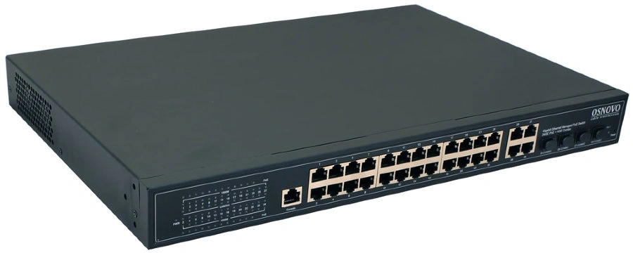 Коммутатор Osnovo SW-8244/L(400W) (L2+) 28x1Гбит/с 4xКомбо(1000BASE-T/SFP) 24PoE+ 400W управляемый — миниатюра 2