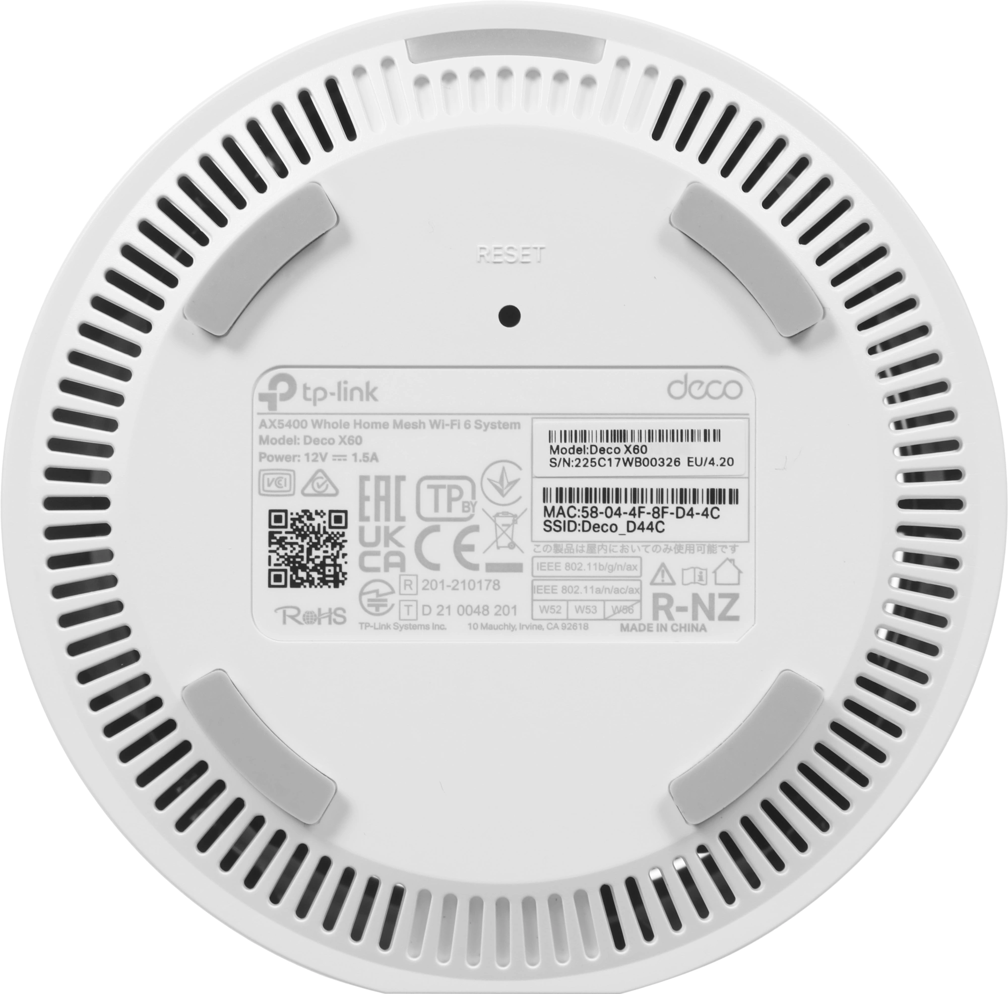 Бесшовный Mesh роутер TP-Link Deco X60(2-Pack) AX5400 10/100/1000BASE-TX белый (упак.:2шт) — миниатюра 16