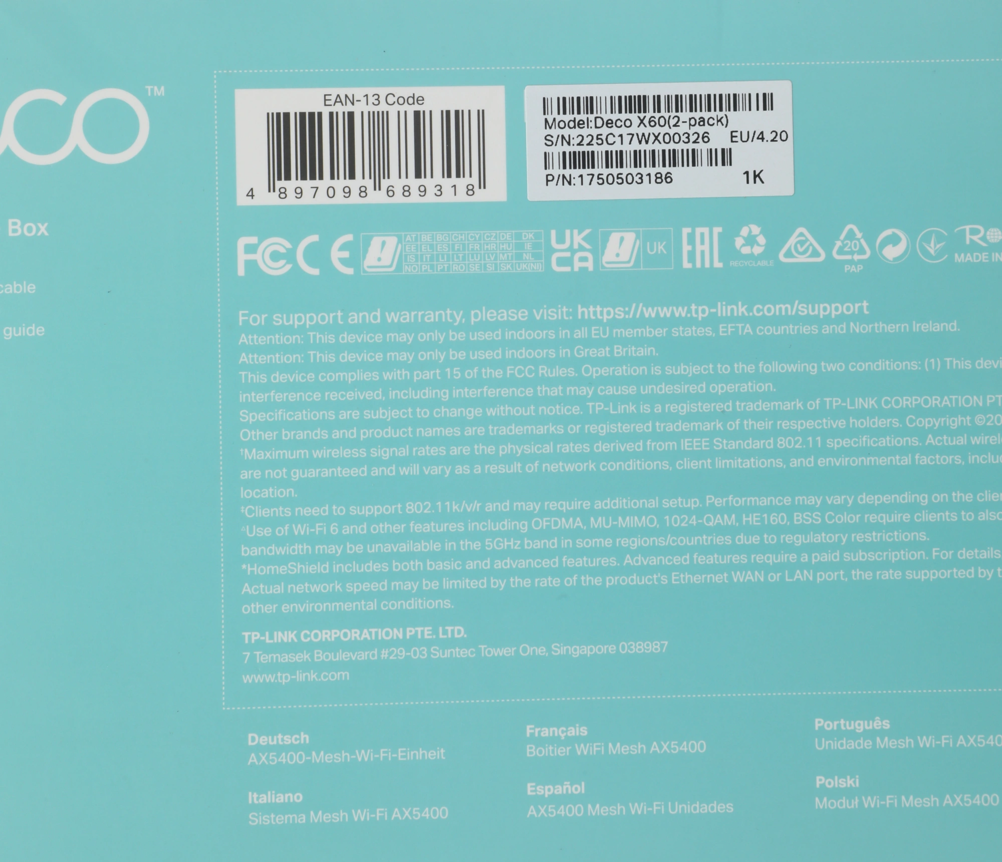 Бесшовный Mesh роутер TP-Link Deco X60(2-Pack) AX5400 10/100/1000BASE-TX белый (упак.:2шт) — миниатюра 12
