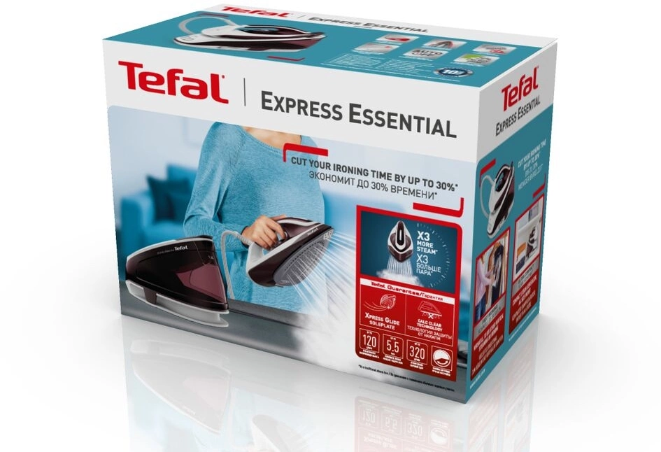 Парогенератор Tefal Express Essential SV6120E0 2200Вт бордовый — миниатюра 9