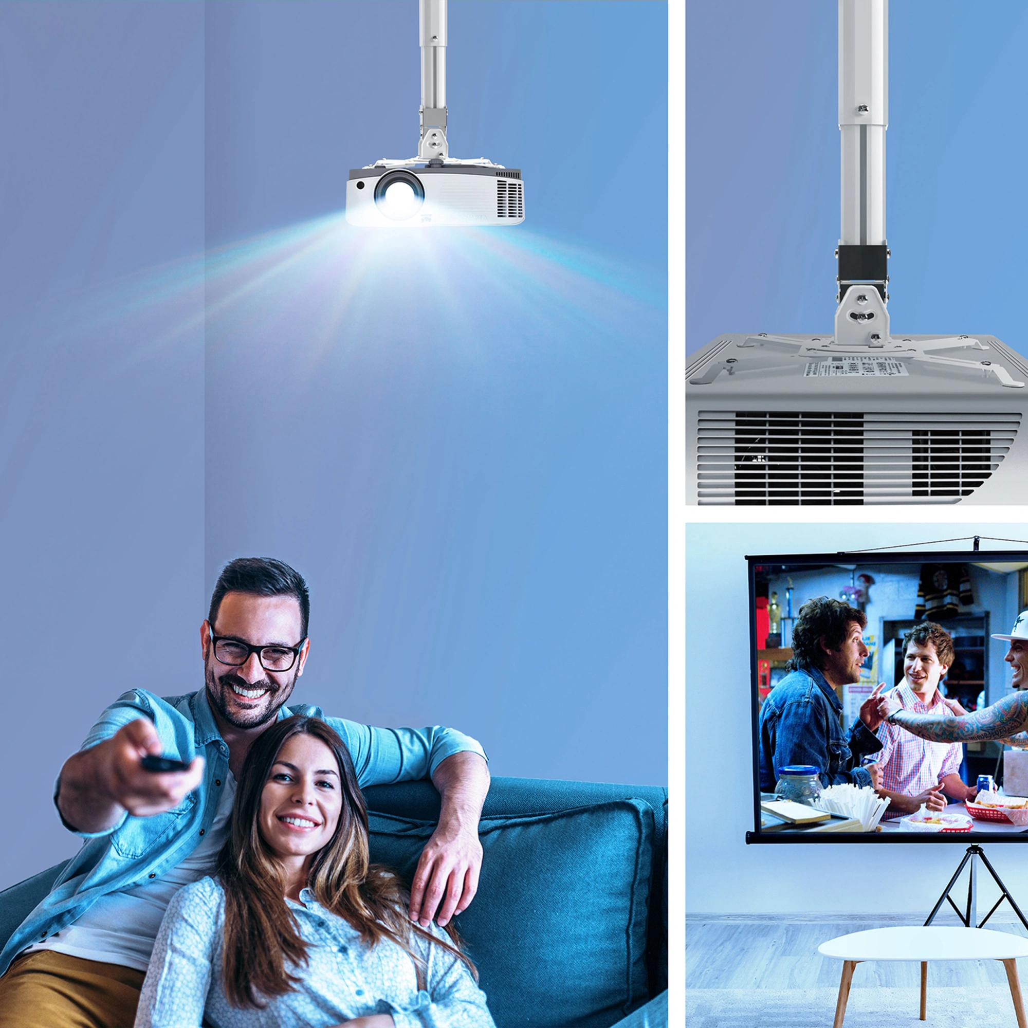 Кронштейн для проектора Onkron K5A белый макс.10кг потолочный поворотно-выдвижной и наклонный — миниатюра 5
