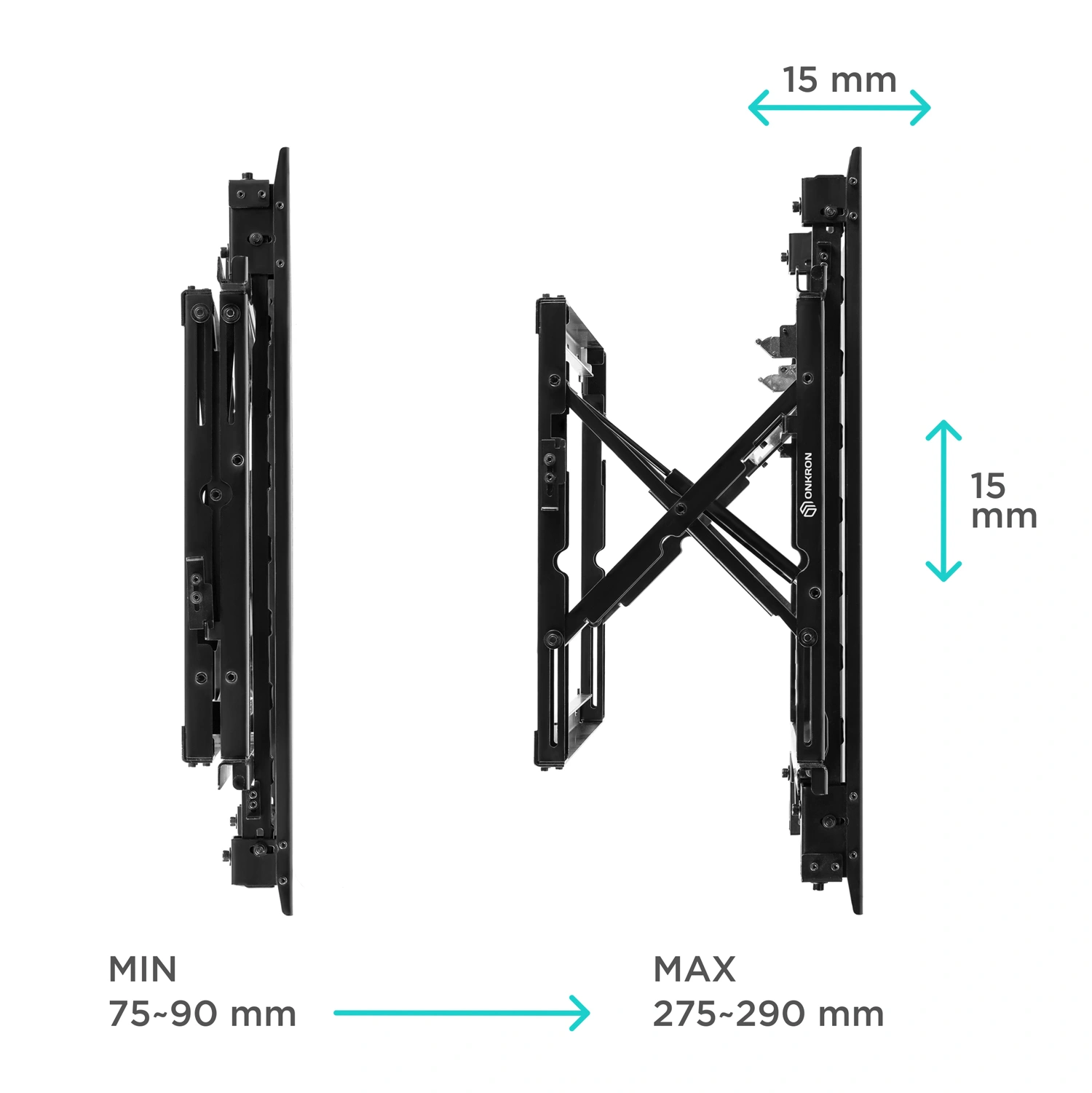 Кронштейн для телевизора Onkron PRO7G черный 50"-70" макс.50кг настенный наклонно-выдвижной — миниатюра 4