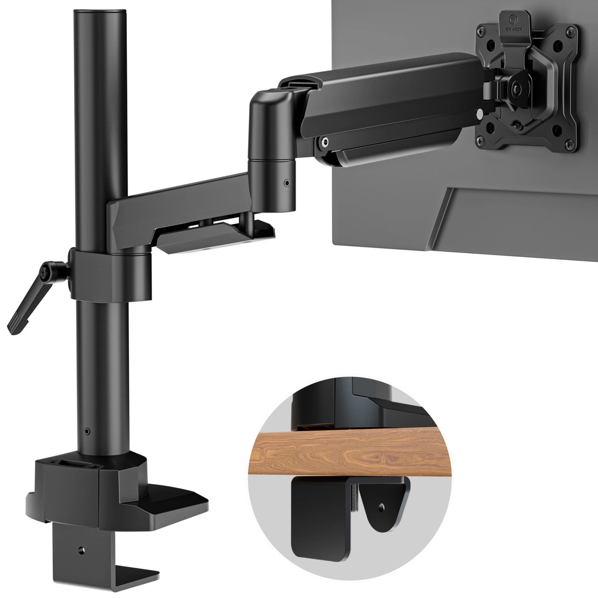 Кронштейн для мониторов Onkron G70 черный 13"-34" макс.8кг настольный поворот и наклон верт.перемещ. — миниатюра 6