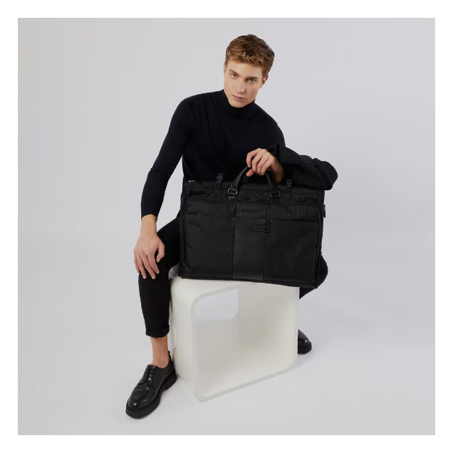 Сумка портплед Piquadro Brief2 PA4344BR2/N черная нейлон/натур.кожа — миниатюра 5