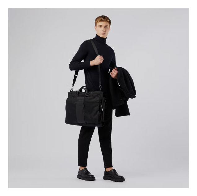 Сумка портплед Piquadro Brief2 PA4344BR2/N черная нейлон/натур.кожа — миниатюра 6