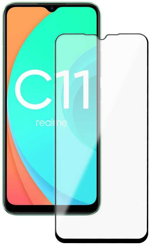 Защитное стекло для экрана Deppa черный для Realme C11 1шт. (62687)