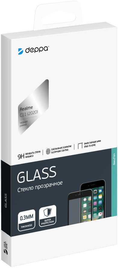 Защитное стекло для экрана Deppa черный для Realme C11 1шт. (62687) — миниатюра 2