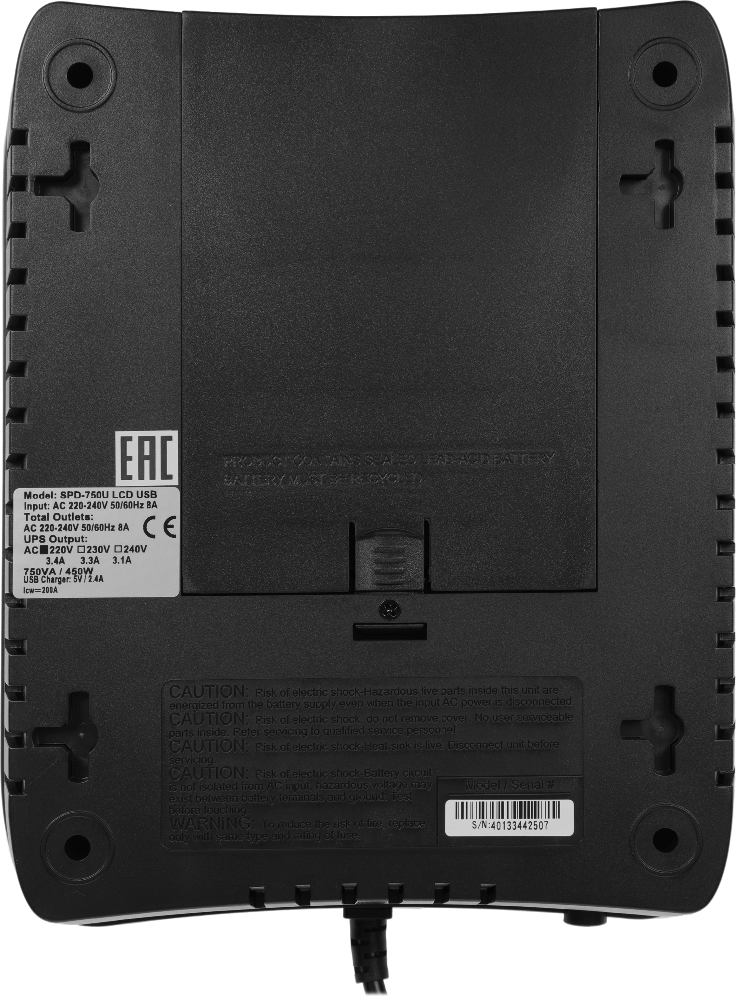 Источник бесперебойного питания Powercom Spider SPD-750U LCD USB 450Вт 750ВА черный — миниатюра 10