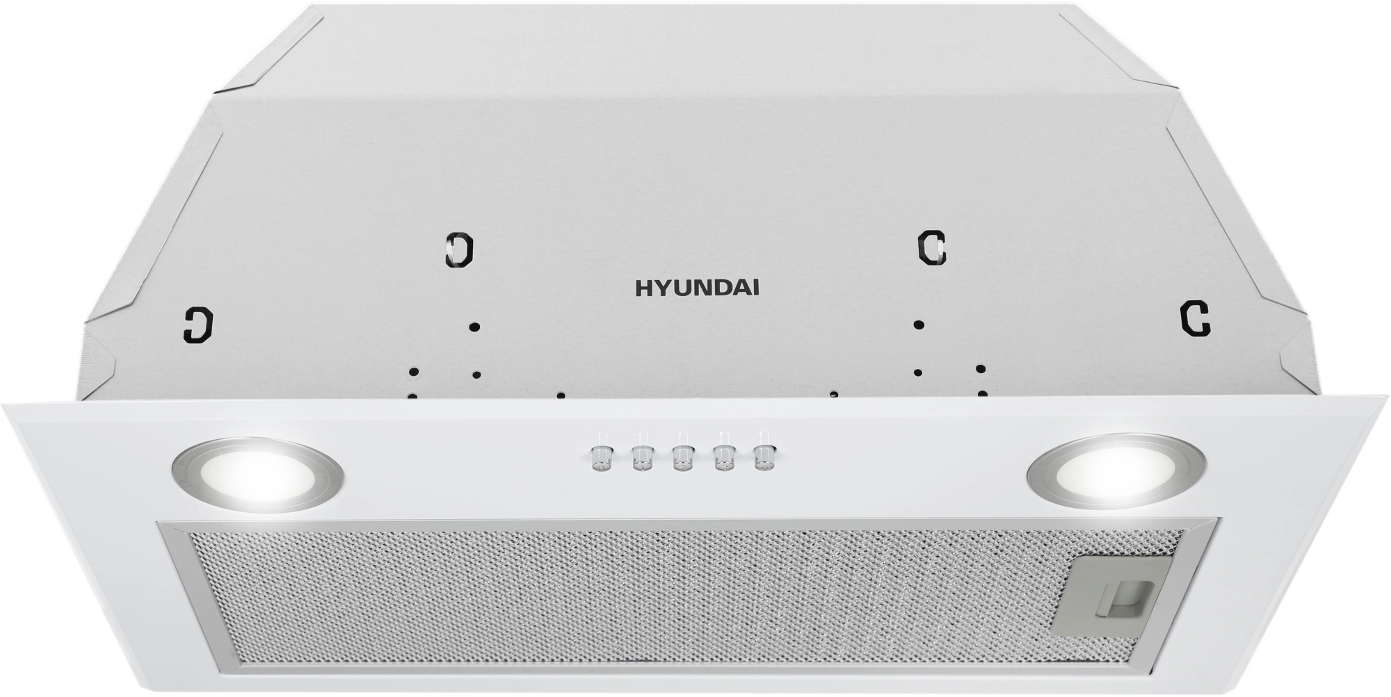 Вытяжка встраиваемая Hyundai HBB 6033 W белый управление: кнопочное (1 мотор) — миниатюра 3