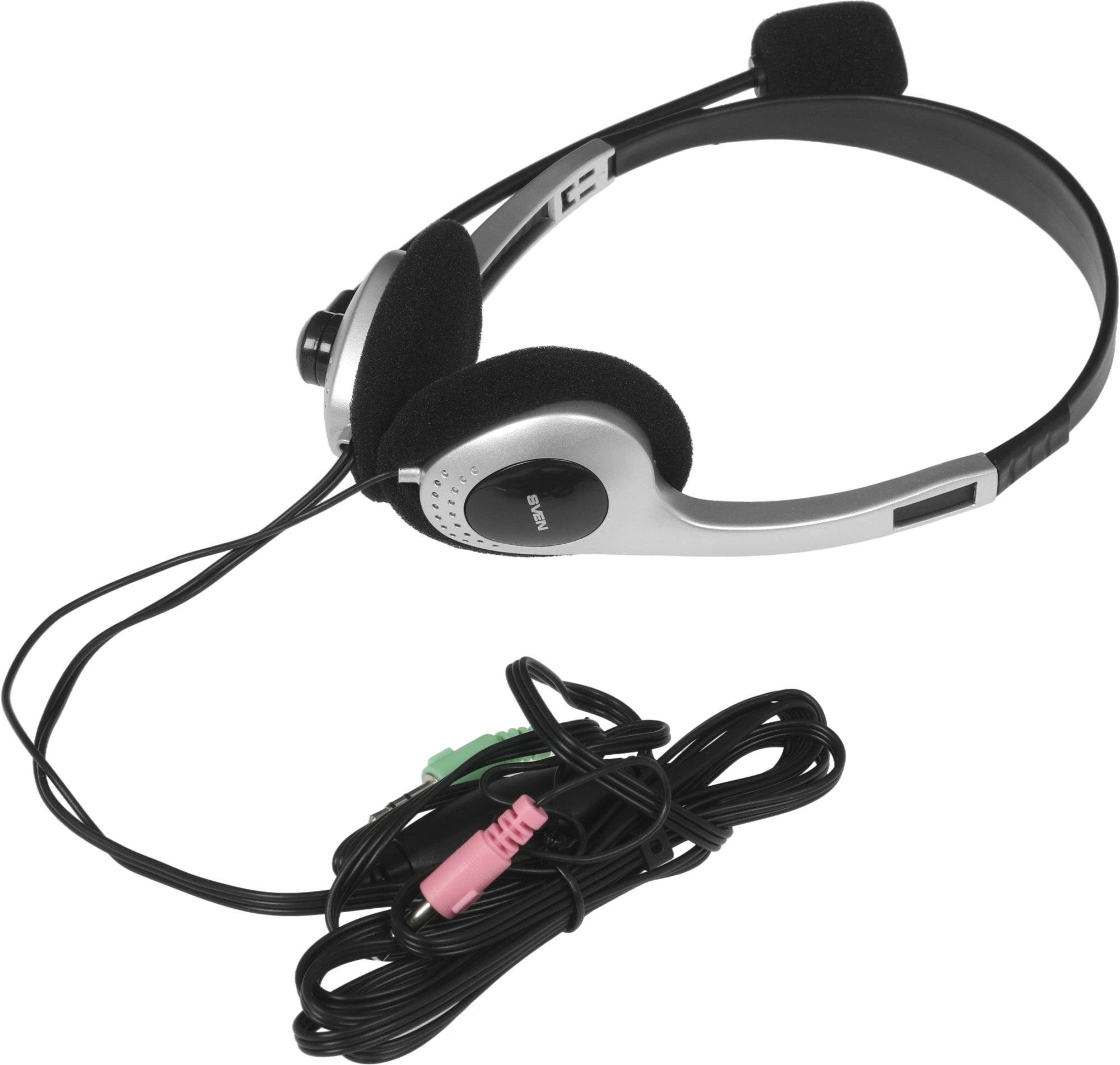 Наушники с микрофоном Sven AP-010MV черный/серебристый 2м накладные оголовье (SV-0410010MV) — миниатюра 12