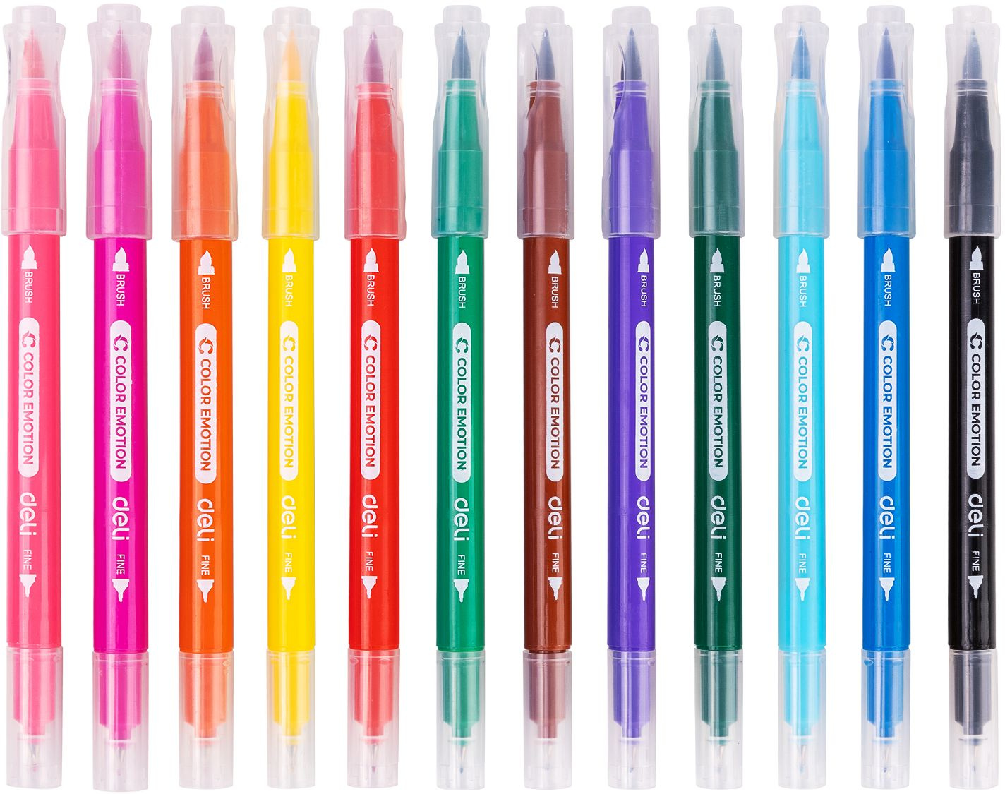 Фломастеры Deli EC151-12 Color Emotion 12цв. пластиковая коробка (12шт.) — миниатюра 3