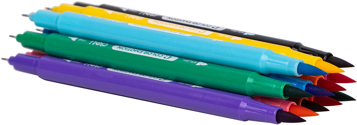 Фломастеры Deli EC151-12 Color Emotion 12цв. пластиковая коробка (12шт.) — миниатюра 4