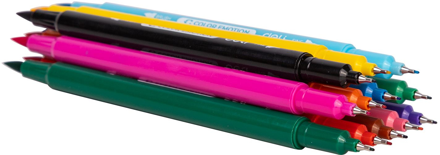Фломастеры Deli EC151-12 Color Emotion 12цв. пластиковая коробка (12шт.) — миниатюра 5