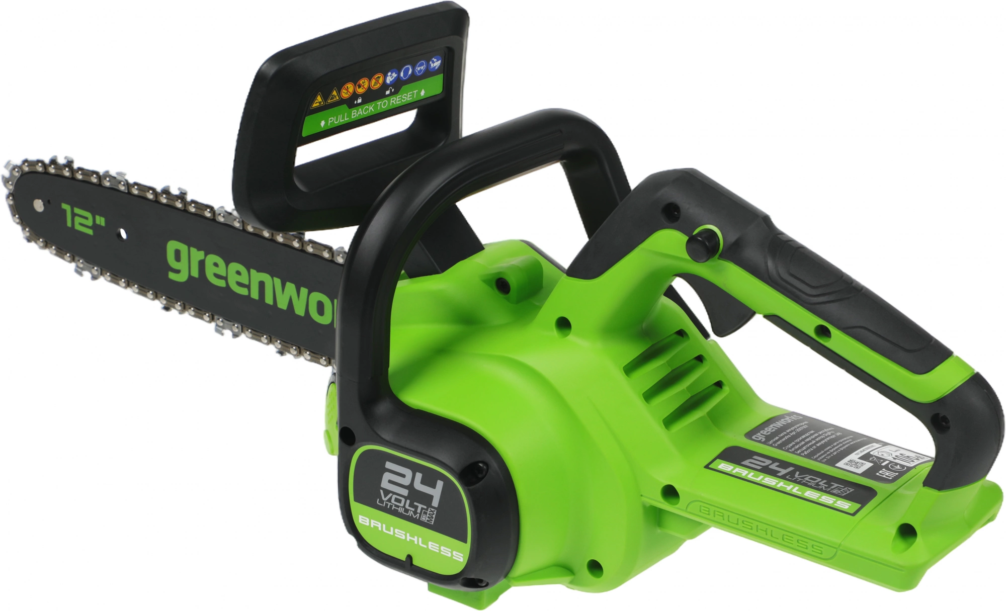 Цепная пила Greenworks GD24CS30K2 аккум. дл.шины:12" (30cm) 1аккум. 2Ач ЗУ (2007007UA) — миниатюра 3