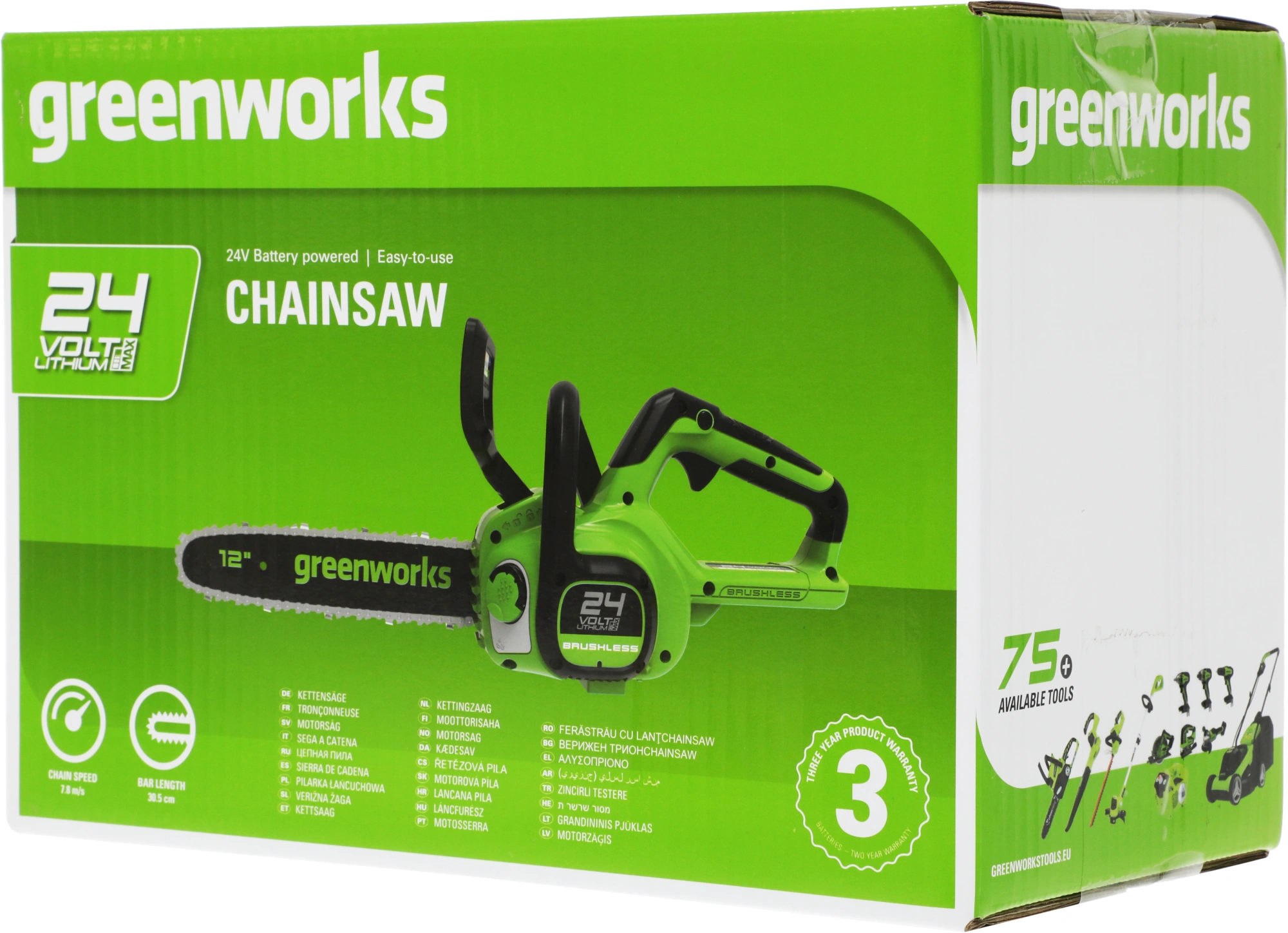 Цепная пила Greenworks GD24CS30 аккум. дл.шины:12" (30cm) (2007007) — миниатюра 9